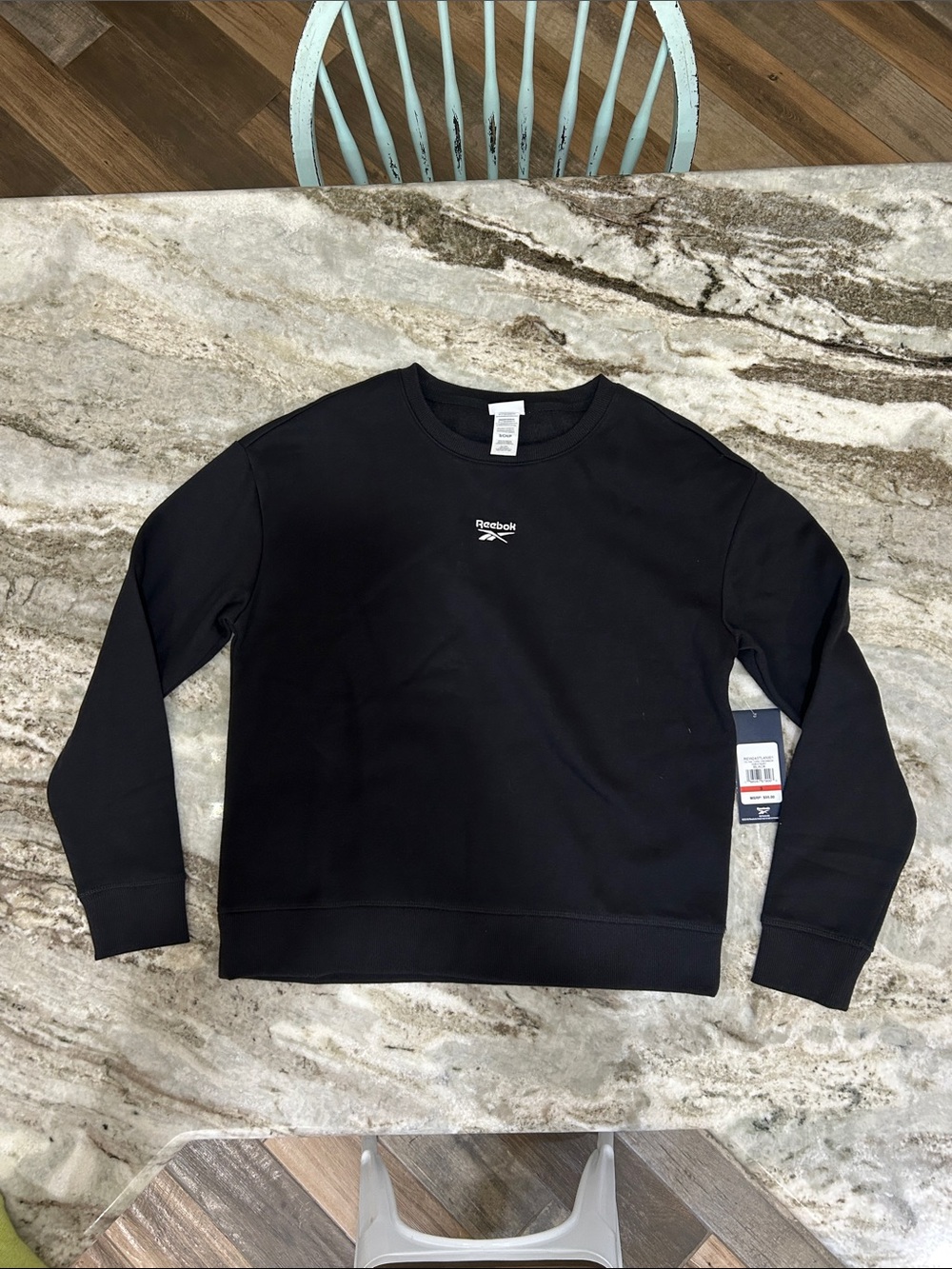NWT Reebok Men’s Black Crewneck Sweatshirt with Small Logo